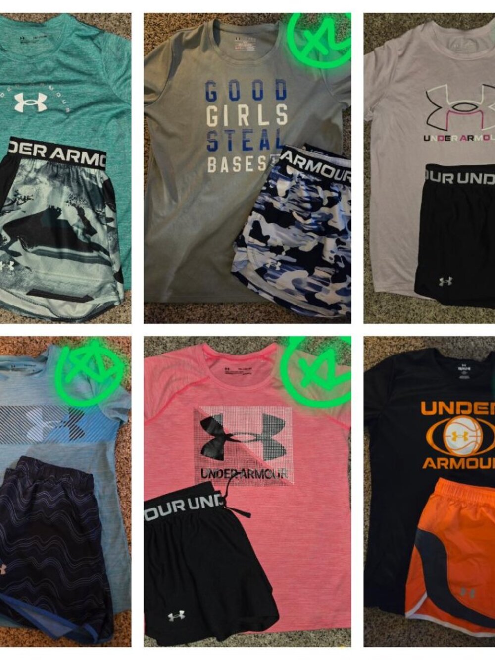 UNDER ARMOUR lot bundle of size outfits sets GIRL'S size X-LARGE (18)